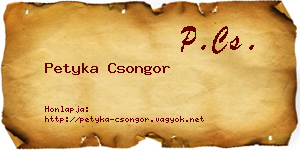 Petyka Csongor névjegykártya